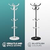 CASARIA Elegant Coat Rack with Marble Base 14 Rotatable Hangers 175cm White view 8