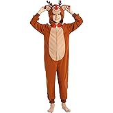 Wizland Animal Costume for Kids, Leopard Cow Monkey Reindeer Tiger Dalmatian Snowman Santa for Christmas Halloween
