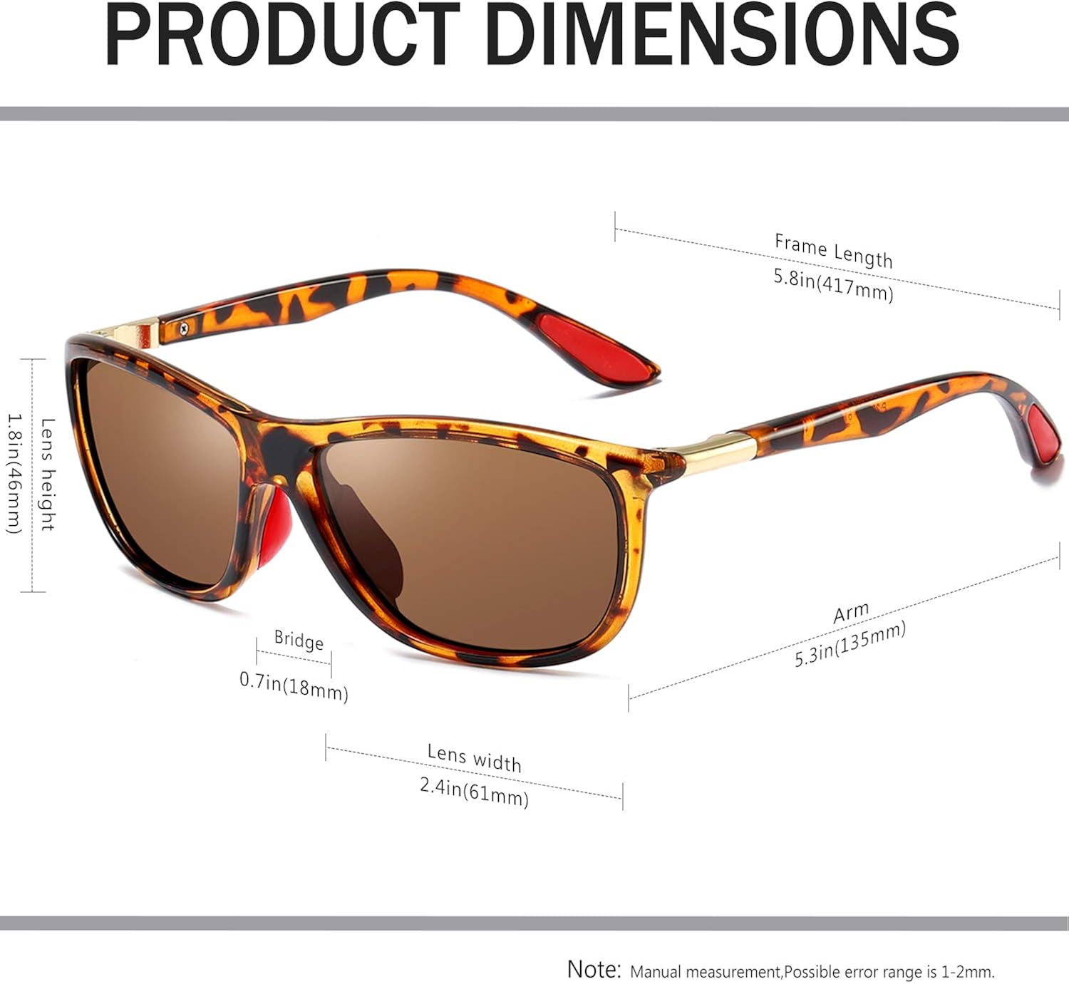 KANASTAL Leopard Brown Sunglasses Mens Women Polarised Sun Glasses Rectangular Tortoiseshell Sports Retro Running Vintage Ladies UV400 - Image 3