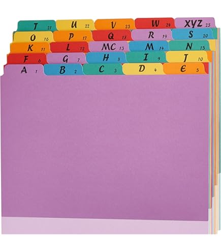 Amazon.com : Card Guides, Alpha, 1/5 Tab, Polypropylene, 4 x 6, 25