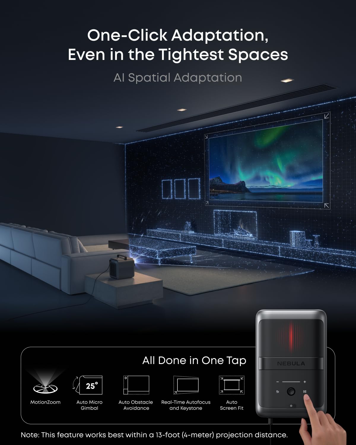 NEBULA X1 Triple Laser 4K Projector, Nebulamaster, 3500 ANSI Lumens, 56000:1 Contrast, 40W Stereo Sound, 0.9-1.5 Optical Zoom, Smart AI, Dolby Vision, 300