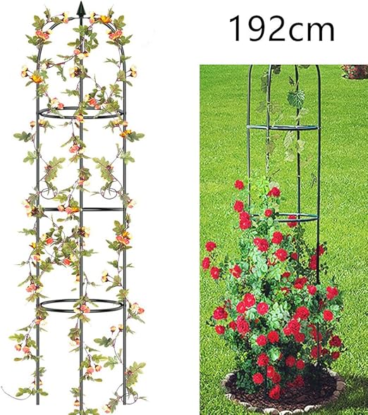 Qulista Jardín Rank Ayuda Obelisco Pepino Torre 192 cm Alto Metal ...