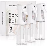 3 Pack Continuous Spray Bottle for Hair, 6.8 OZ Ultra Fine Mister Sprayer | Refillable for Hairstyling, Barbers, Salons, Household Cleaning, Watering Plants, Pet Care, Ironing &amp; Essential Oil Scents