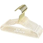 VIS'V Baby Hangers, 11 Inch Acrylic Kids Glitter Hangers for Infant Toddler Nursery Closet Clothes Organization, Gold, 30 Pcs