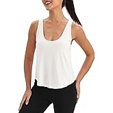 Mippo Workout Tops for Women Cropped Sleeveless Tank Tops Scoop Neck Athletic Yoga Gym Shirts Loose Fit