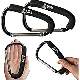LilFe Stroller Hooks, 6.7" Large Stroller Clip, 2 Pack Large Carabiner Stroller Hooks for Hanging Bags and Shopping, Stroller Accessories for Mommy