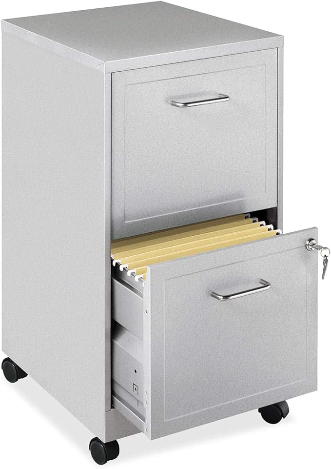 Amazon Com Lorell 16873 2 Drawer Mobile File Cabinet 18 Inch Depth Gray Home Kitchen