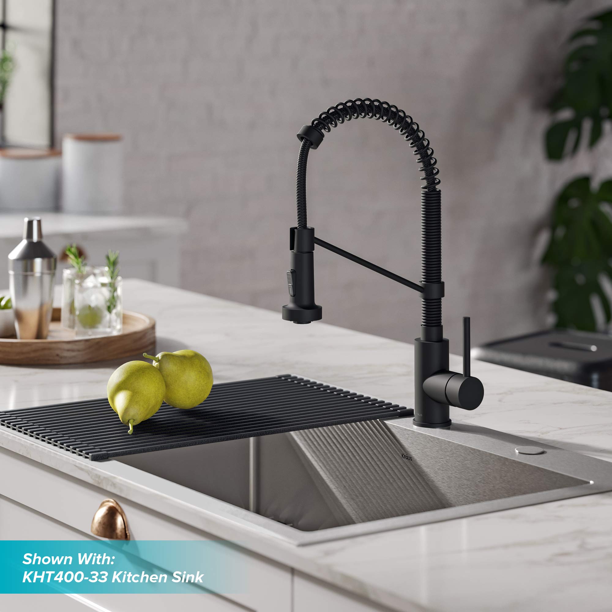 Kraus KPF-1610MB Bolden Kitchen Faucet, 18 inch, Matte Black