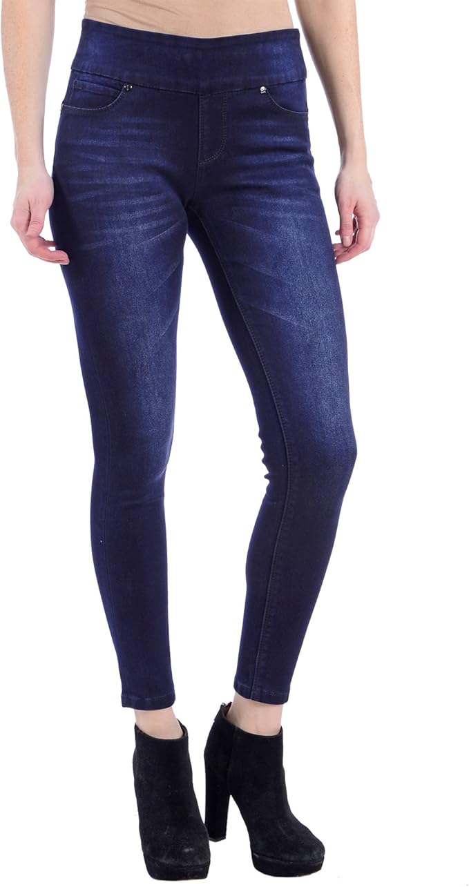 Lola Jeans Women's Julia Mid Rise Pull On Ankle with 4Way Stretch