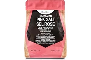 Herbion Naturals Himalayan Pink Salt, Pure and Flavorful Fine Grain, 1 KG (2.2 lbs) Resealable Pouch, Rich in Minerals, Tripl