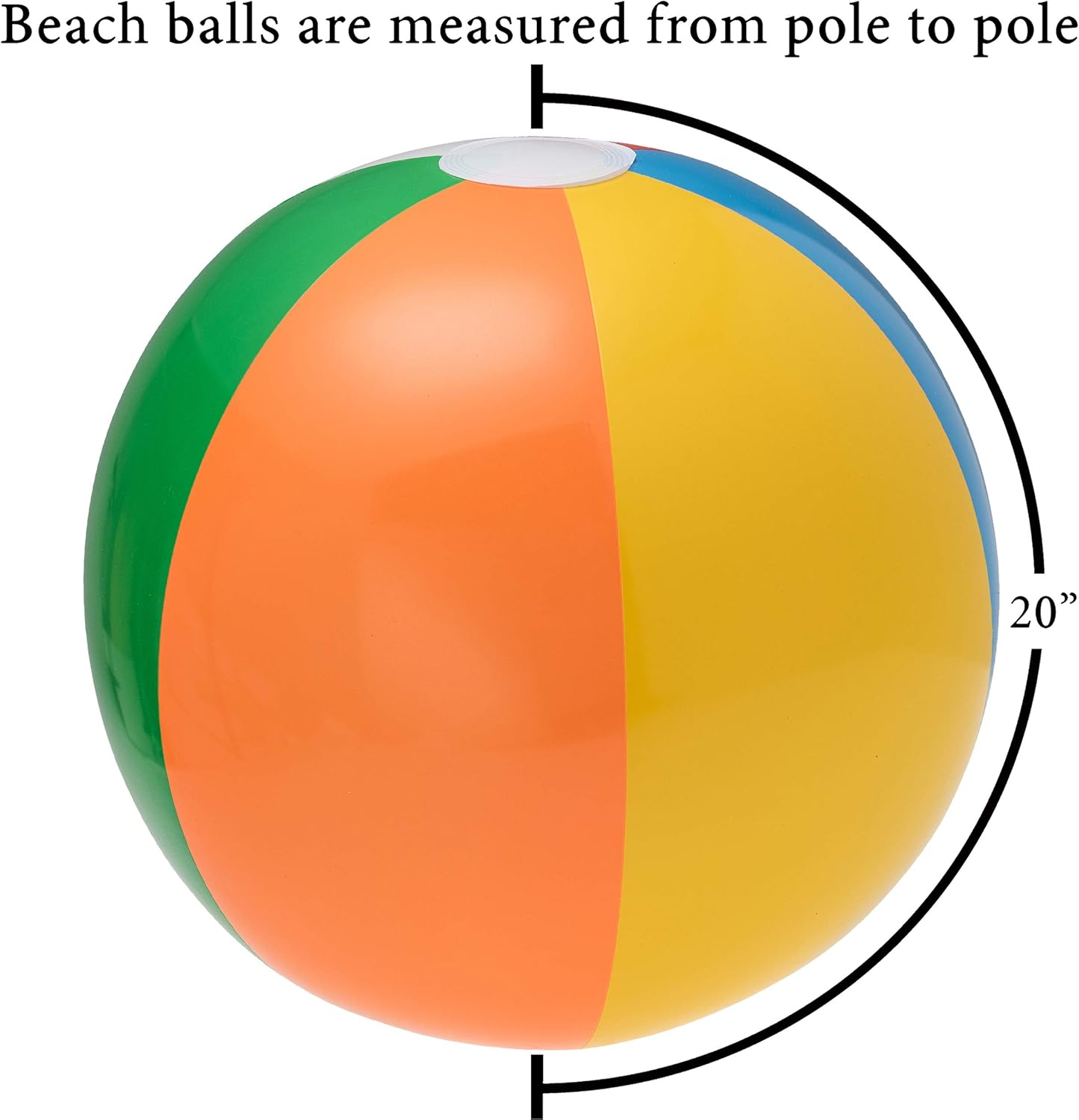 NJ Novelty Large Inflatable Beach Balls 20 Inch, Pack of 12 Rainbow Colored for Pool Party, Summer Water Fun and Birthday Parties - Bulk Pack (Beach Balls): Sports & Outdoors