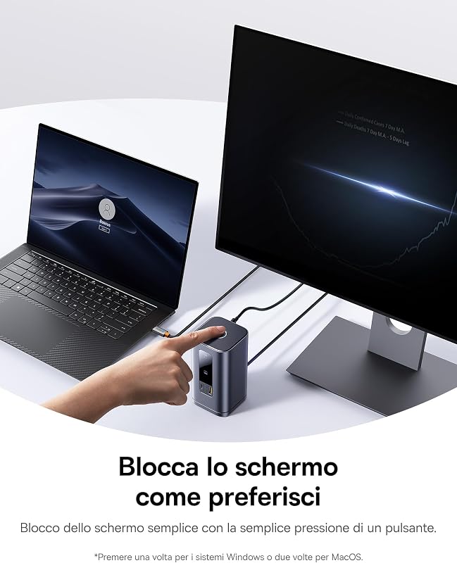 Spacemate 11 in 1 Docking Station con Alimentatore 3 Monitor
