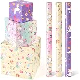 WERNNSAI Unicorn Princess Happy Birthday Wrapping Paper Girl, 3 Rolls x10' | Cute unicorn, Pink and Blue Rainbow, Unicorn Birthday Gift Wrapping Paper, Girls Princess Theme Party Favor, Baby Shower