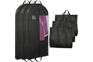 Stykontin Garment Bags for Hanging Clothes and Travel with 4" Gusseted, Suit Cover for Clothes,Coats,Suit,Jackets,Dress,Shirt
