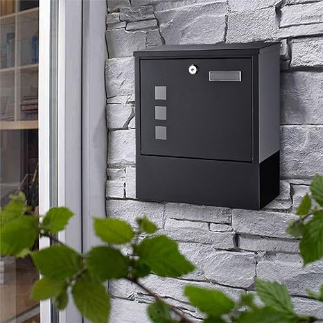 BONADE Wandmontage Briefkasten mit Schutzklappe A4 Einwurf-Format Postkasten Zeitungsbox Mailbox für Briefe, Zeitung und Zeit
