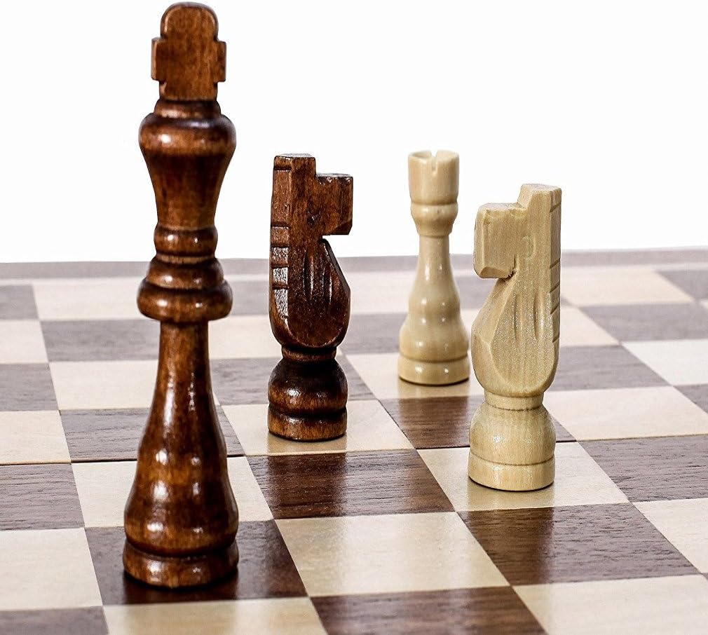 LnLyin Folding Wooden Chess Set with 60 Game Rules Cards, Perfect Chess Game for Kids Adults Beginners