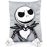 Jay Franco Disney Nightmare Before Christmas Jack 3D Snuggle Plush Pillow - Super Soft Skeleton Pillow - Measures 15 Inches