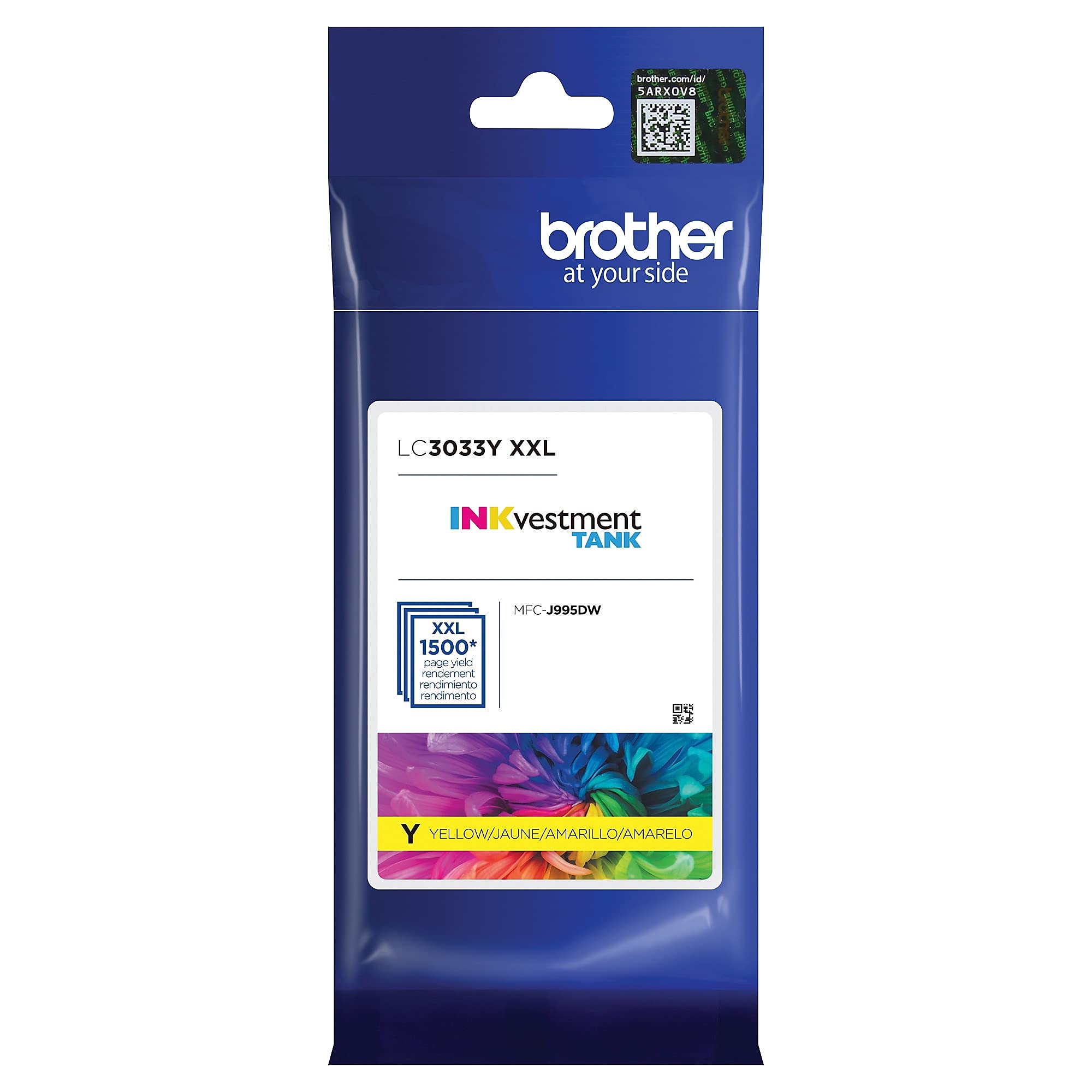Brother Genuine LC3033Y, Single Pack Super High-Yield Yellow INKvestment Tank Ink Cartridge, Page Yield Up to 1,500 Pages, LC3033, Amazon Dash Replenishment Cartridge