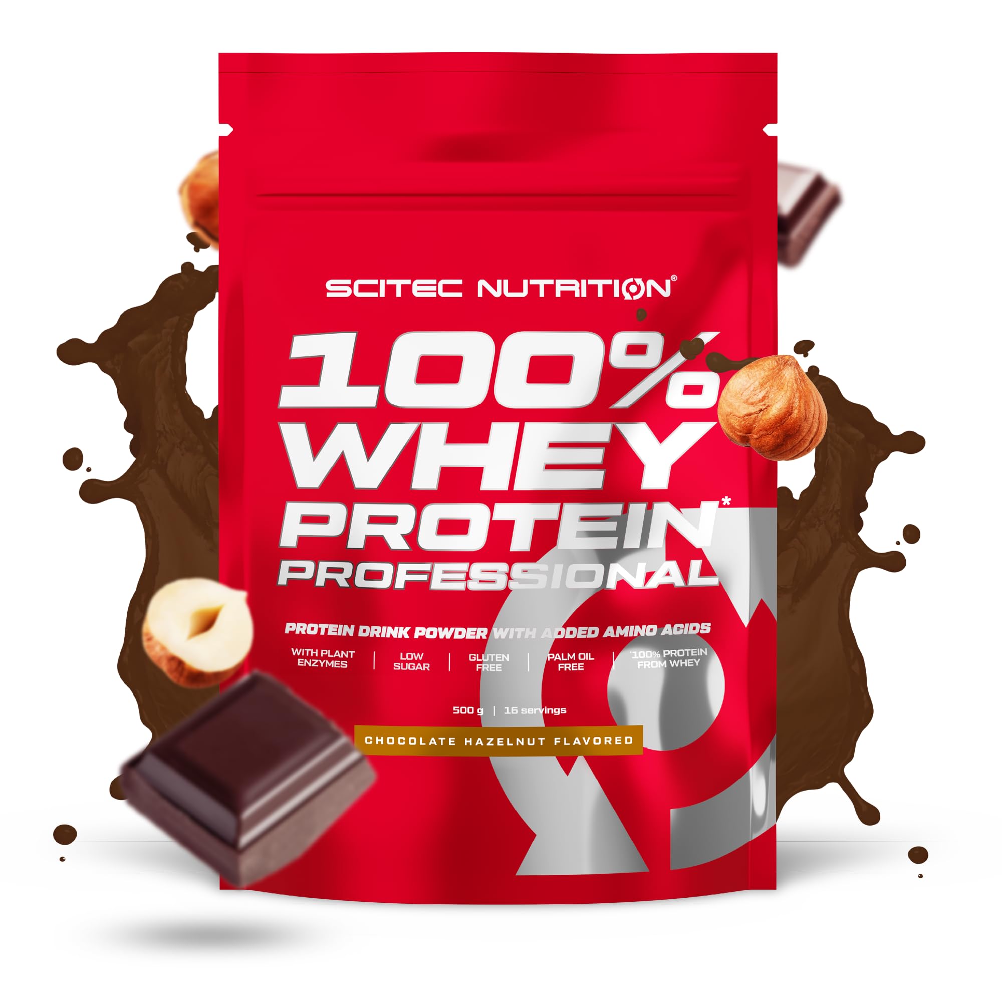 Scitec Nutrition 100% Whey Protein Professional โ Enhanced with Extra Amino Acids & Digestive Enzymes โ Gluten-Free โ Palm Oil Free, 500 g, Chocolate-Hazelnut โ image 1