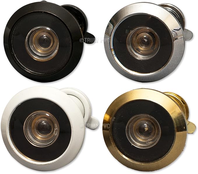 Black Security door viewer (aka Spyhole or Peephole) for doors 3555mm
