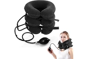 Pogcay Cervical Neck Traction Device, Neck Stretcher for Neck Pain Relief, Neck Traction Device for Home Use, Neck Decompression Devices, Inflatable Stretcher, Neck Decompression(Dark Gray)