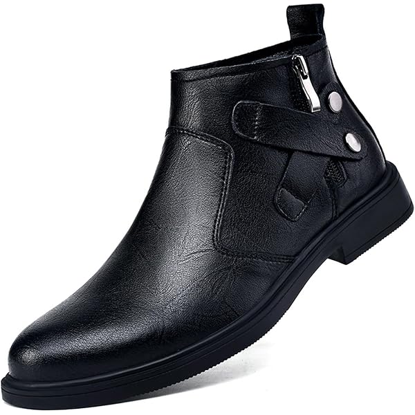 Men's Genuine Leather Ankle Boots - Zipper Closure, Pointed Toe, Casual Dress Style