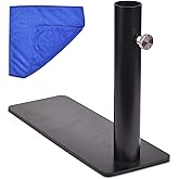 ALPHABET WONDERS Flagpole Tire Mount 1.5" - Portable Base Stand Holder with Base, Flag Pole for Car, Camping, Tailgating - Complete with Microfiber Cleaning Cloth (Small)