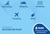 KNOXZY Silicone Ear Plugs for Sleeping Noise Cancelling Re-Usable Waterproof view 3