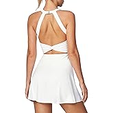 Heathyoga Tennis Dress with Built in Shorts and Bra Athletic Dress for Women Summer Cut Out Twisted Golf Workout Dress
