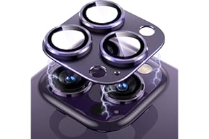 Uyiton for iPhone 14 Pro/iPhone 14 Pro Max Camera Lens Protector, [Drop Protection] 9H Tempered Glass Camera Cover screen Metal Ring Case Friendly Scratch Resistant Easy to Install - Purple