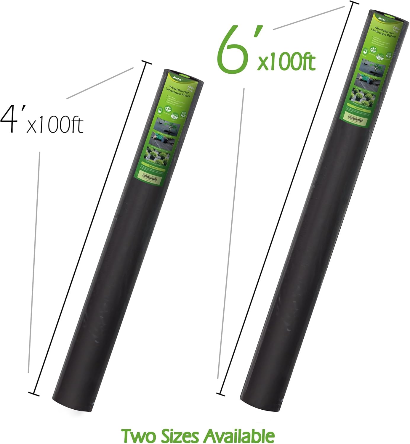 Becko Garden Weed Barrier Landscape Fabric, 80g Heavy Duty Foldable