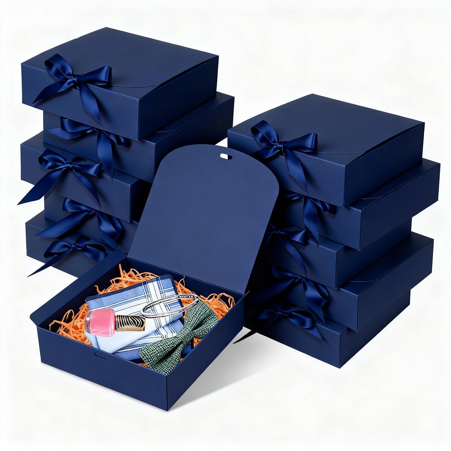 Photo 1 of ** MISSING LACES **   

WLUSEAXI 10pack Gift Boxes with Lids, 6.5''x6.5''x2'' Blue Gift Boxes For Presents, Paper Boxes with Ribbon for Birthday Wedding Party Chocolate Candy
