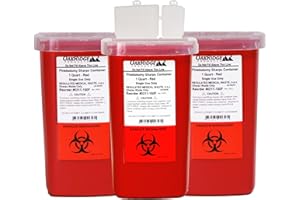 1 Quart Size (Pack of 3) | Oakridge Products Sharps Container with Flip Lid | for Diabetics