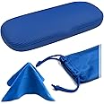 MyEyeglassCase Men Small Glasses case - Eyeglasses Hard Shell Holder Pouch & Cloth-Reading Slim & Narrow Case Heavy Duty