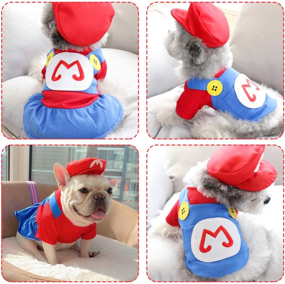 Amazon Shuumeeka犬服 コスプレ 仮装 スーパーマリオに変身 犬猫用 コスチューム 衣装 春夏秋用 クリスマス仮装 変身服 可愛い おもしろ パーティー イベント Shuumeeka コスチューム 通販