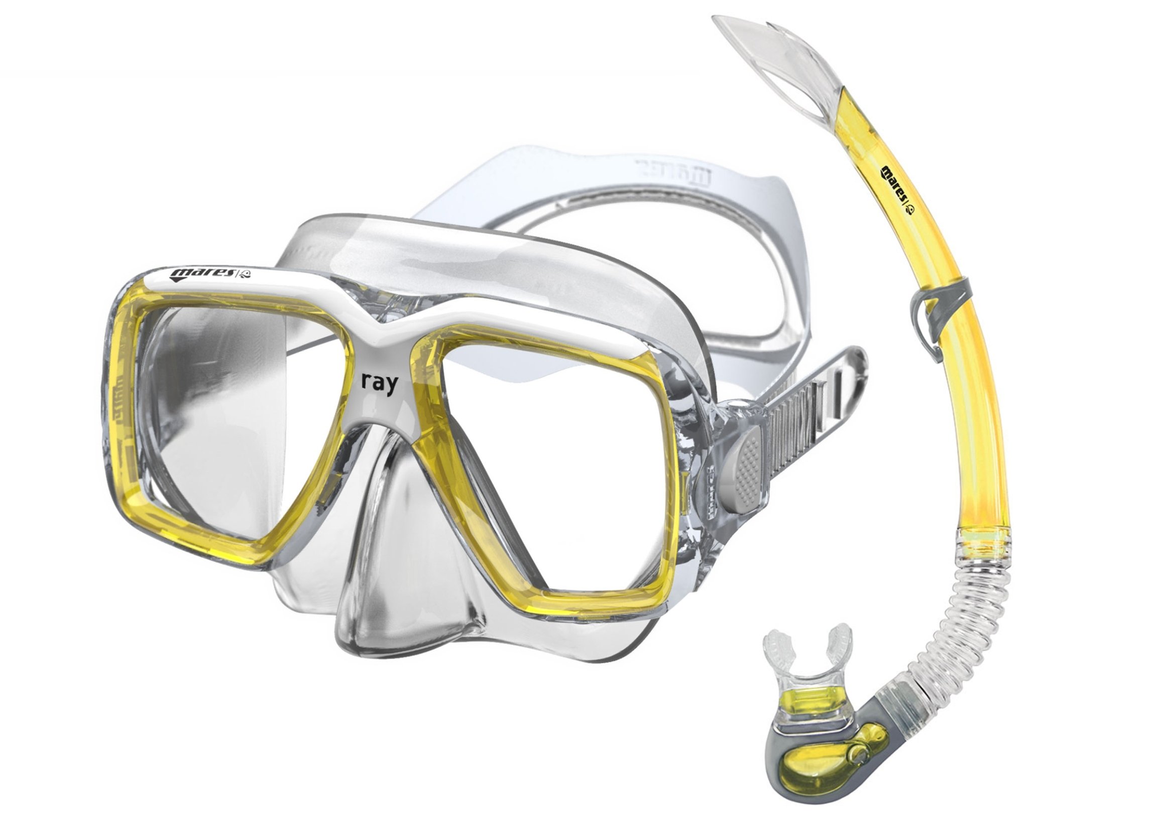 Mares Mask Plus Snorkel Ray Diving Kit - Transparent/CL, SFYLWCL