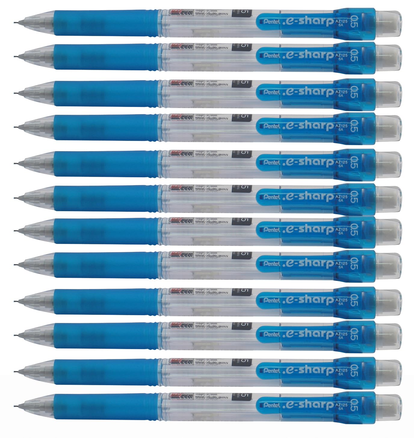 Pentel AZ125 e-Sharp Mechanical Pencil, 0.5mm HB Lead - Sky Blue (Pack of 12) — image 1