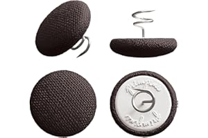 Primpins Short Upholstery Pins - Classic Linen - 20 Colors Available - Fabric Covered Button Twist Pins - Keeps Furniture Covers in Place (Set of 12, Brown)
