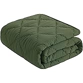 NTBAY Down Alternative Toddler Comforter, Lightweight and Warm Solid Color Baby Crib Quilted Blanket, 39x47 inches, Olive Green