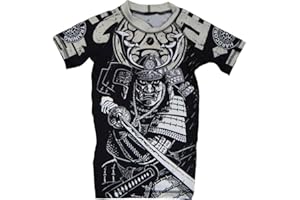 Hardcore Training Kids Rash Guard Budo Grey Unisex Compression Base Layer Tights No Gi BJJ Fitness Workout
