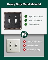 TREEWELL 2-Pack Double Toggle Light Switch Cover