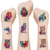 PieceLife 120PCS Temporary Tattoos for Kids, Cute Animal Temporary Tattoos for Boys Girls, Fake Tattoos Stickers for Birthday Party Gifts, Home Activity, Class Prizes, Carnival Rewards