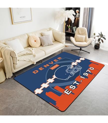 【rug】BRONCOS NFL アメフト チーム DENVER ラグ マット Denver Broncos 20.5