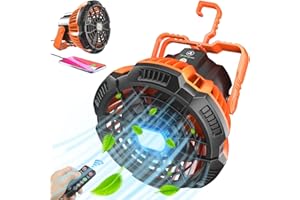 7800mAh Camping Fan with LED Lantern, Ceiling Tent Fan with Remote Control, Power Bank, Battery Operated USB Rechargeable Fan