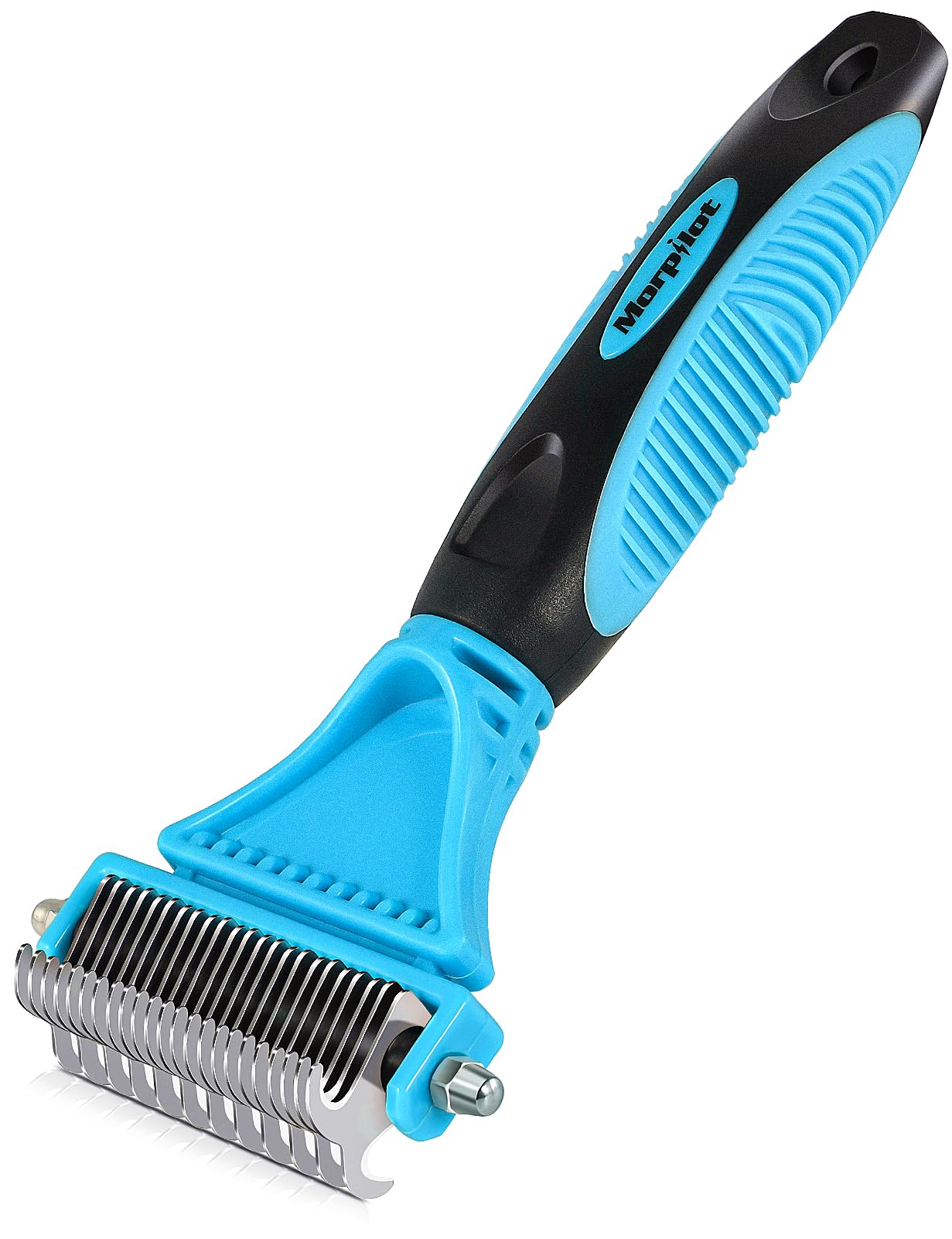Morpilot Dog & Cat Brush - 23+12 Double Sided Deshedding Tool, Undercoat Rake & Slicker Brush, Grooming Comb Dematting Tool for Long Hair Pets, Reduces Hair Loss by up to 90%