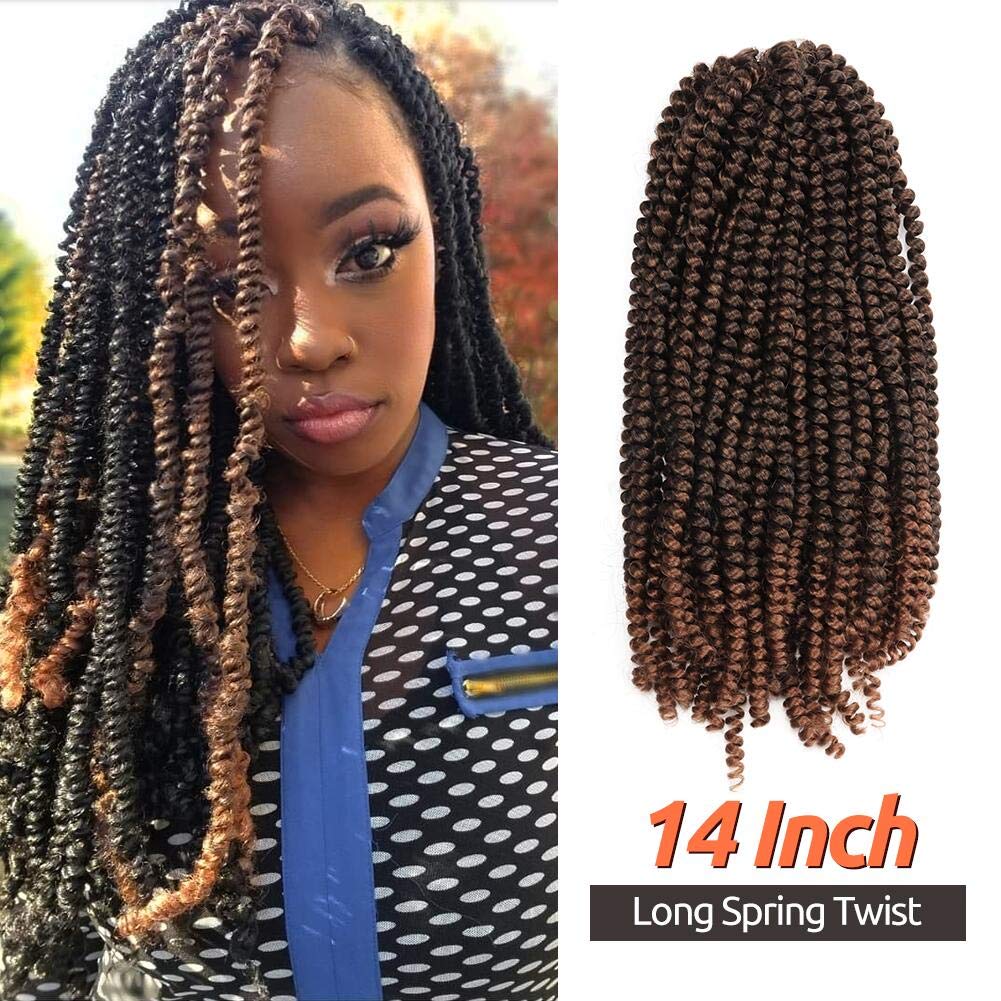 Amazon Com Toyotress Long Spring Twist Hair 14 Inch Ombre Brown