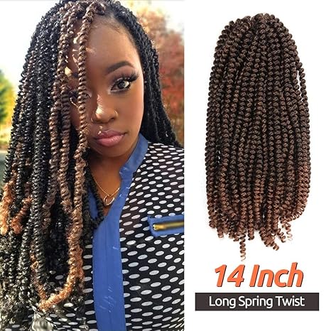 Amazon Com Toyotress Long Spring Twist Hair 14 Inch Ombre Brown