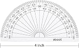 EBOOT Plastic Protractor 4 and 6 Inch Clear 180 Degrees 2 Pieces view 5