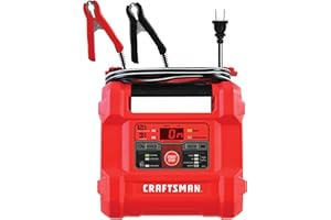CRAFTSMAN 12A Car Battery Charger and Maintainer, 4-in-1 Solution, Battery Tester, for 6V/12V Power Sport, Automotive, and Marine Batteries, CMXCESM258