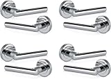XFORT 4 Pack Door Handle on Rose Polished Chrome Internal Lever Handles